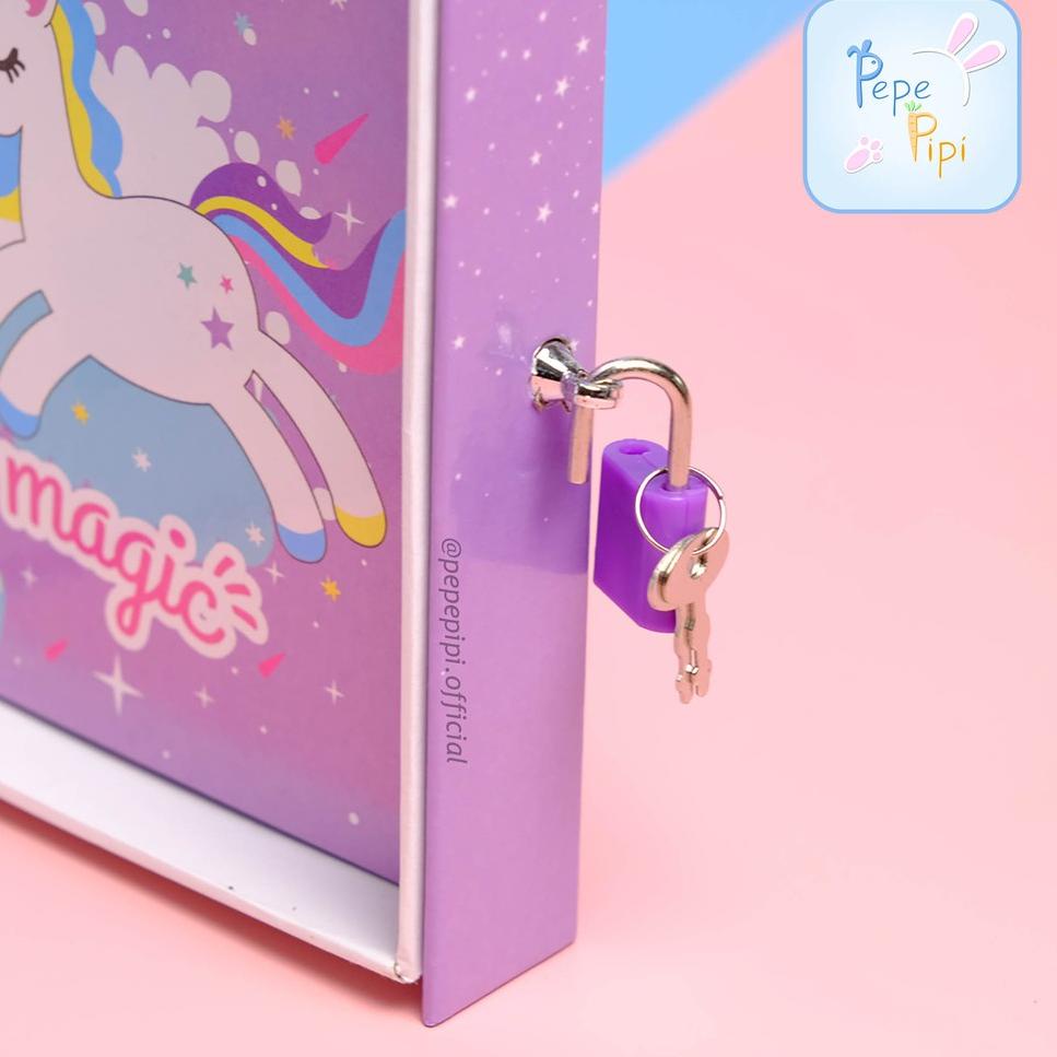 

[PRODUK 7NAEI] Buku Diary Unicorn Note Book Dengan Kunci Gembok Tebal bisa COD 8JA