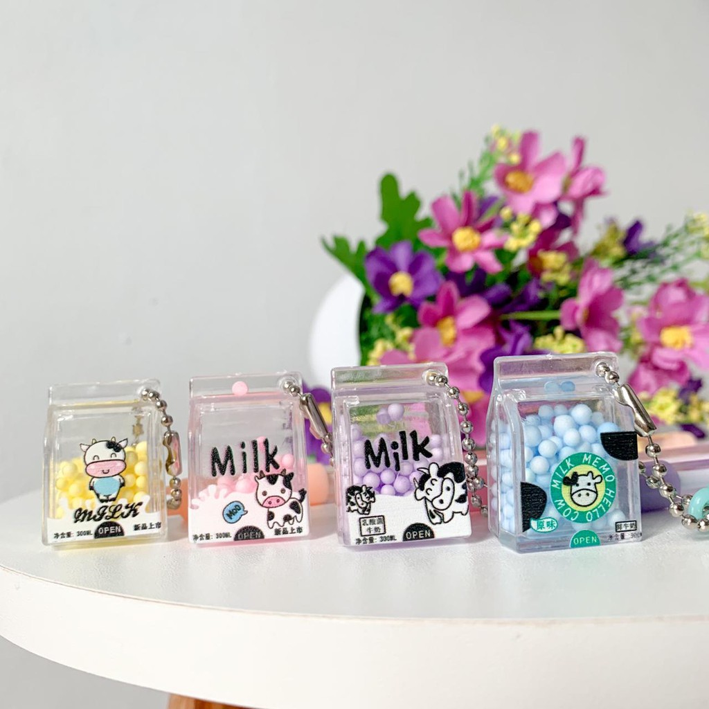 PULPEN GANTUNGAN SUSU SAPI MILK PEN PENA GEL KARAKTER LUCU BOBA BUBBLE TEA MURAH