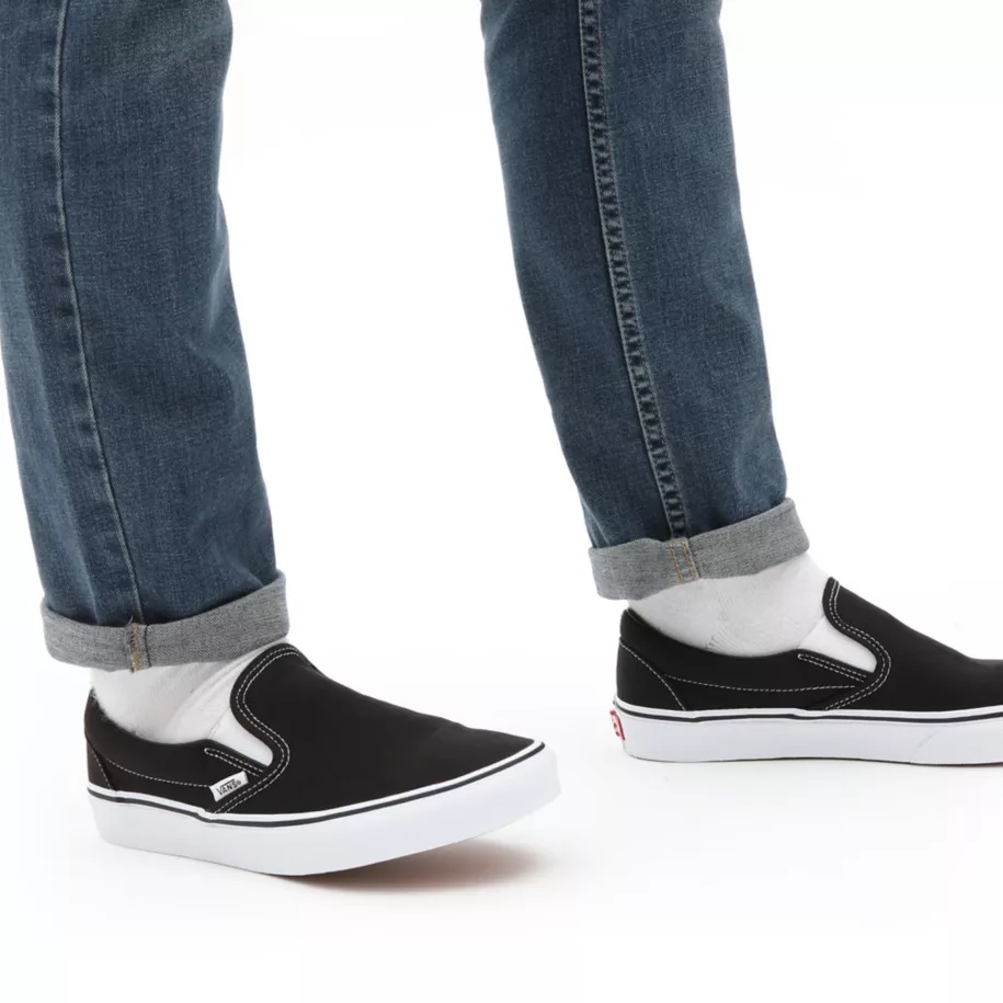 SALE DISKON! V4NS SLIP-ON BLACK/WHITE CLASSIC 100% ORIGINAL BNIB