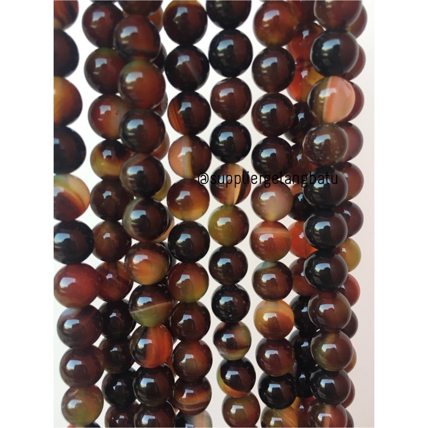 batu manau loreng ginggang hijau 8mm merah manao mangga oren natural aksesoris craft beads grosir