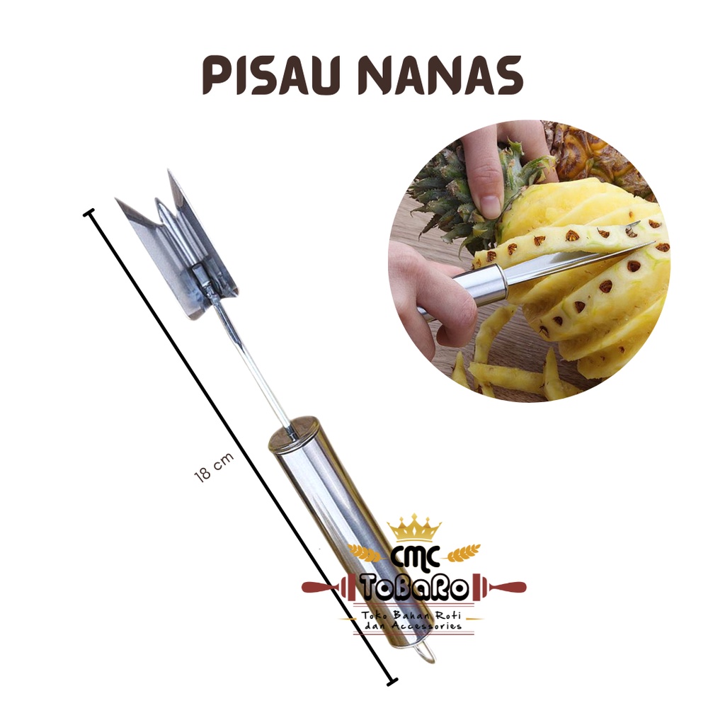 KNIFEZER Garpu Pengupas Nanas || Pineapple Peeler || Pisau Nanas || Pisau Pemotong Mata Nanas || Pis