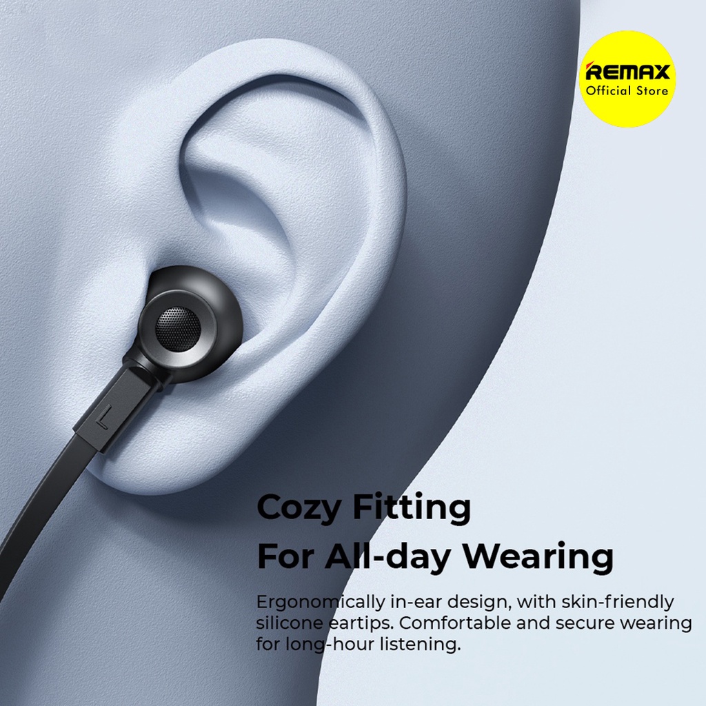Remax RM-610DA Earphone In Ear Type C Bass Kabel Flat Original
