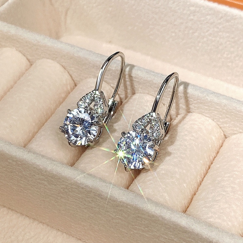 Anting Kristal Cubic Zirconia Gaya Romantis Untuk Wanita