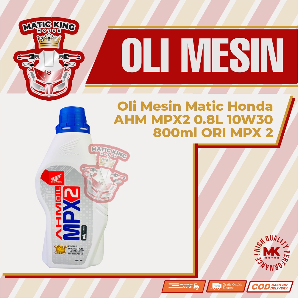 Oli Mesin Matic Honda AHM MPX2 0.8L 10W30 800 ml ORI MPX 2