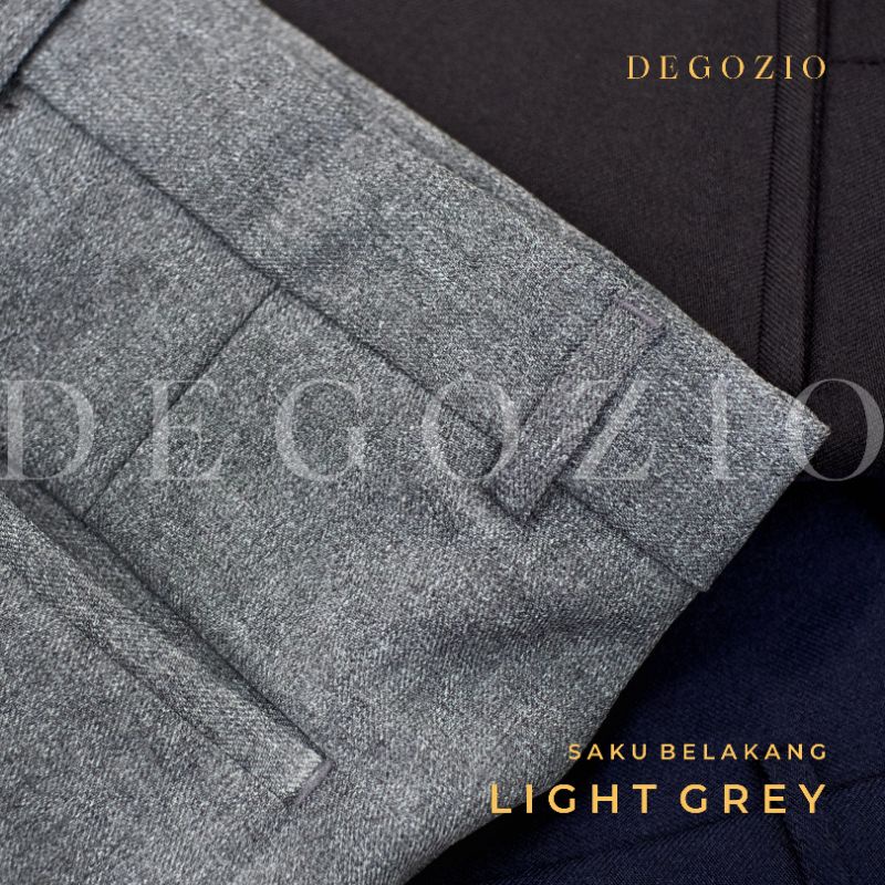 DEGOZIO Celana Bahan Pria Slimfit Abu Muda - Man Light Grey Trouser