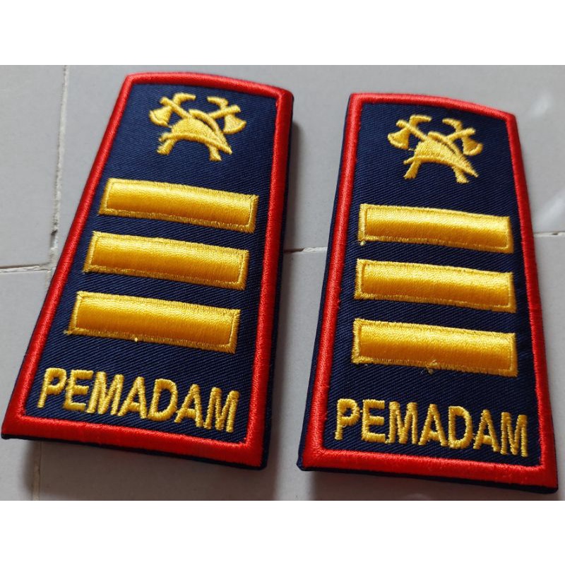 Pangkat Pemadam PDH 3c Bordir / WG-60b