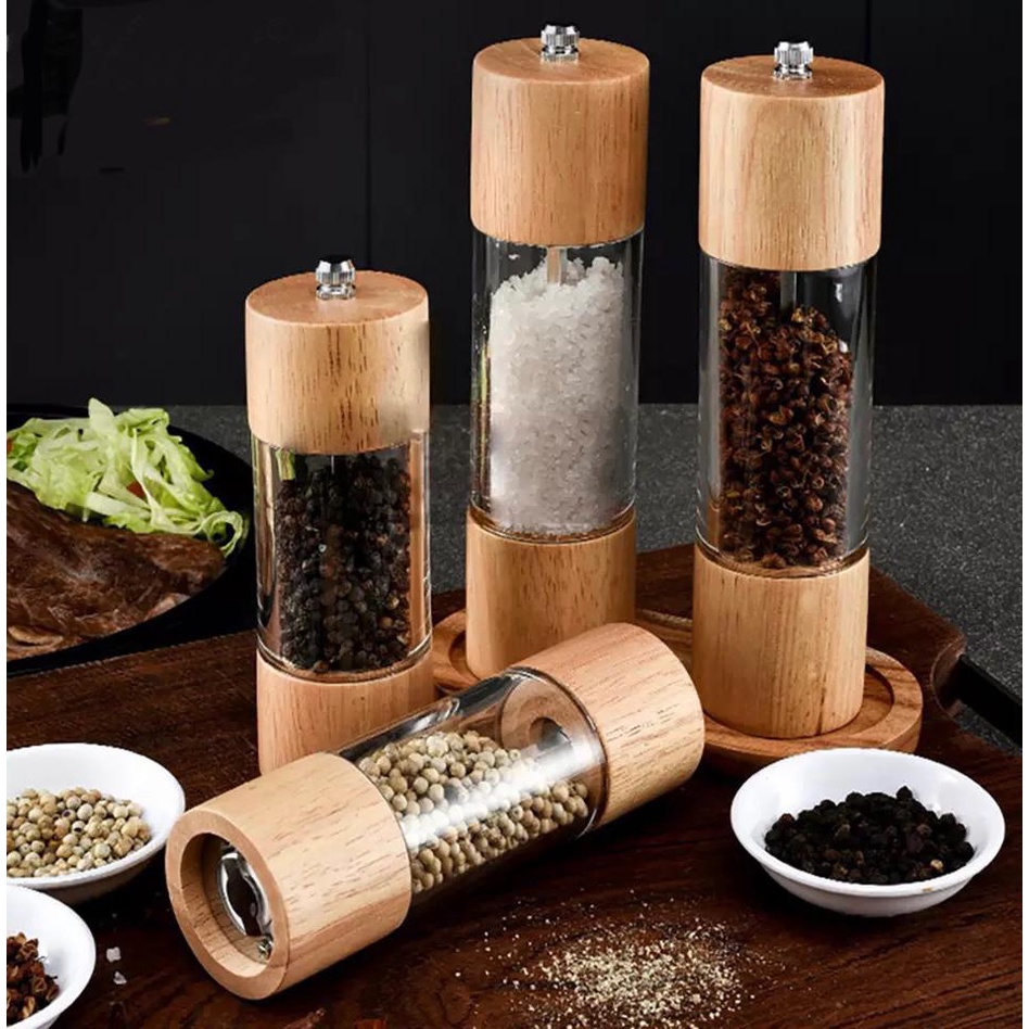 grinder dapur merica lada garam / salt pepper mill wooden grinder / wood grinder kitchen / gilingan bumbu dapur / penggiling merica black peper