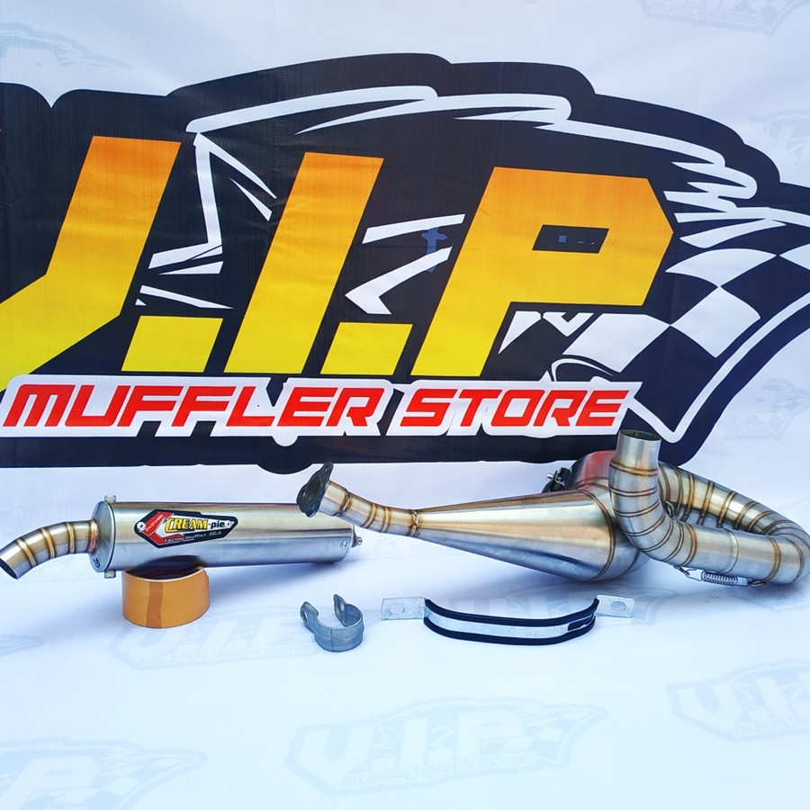 Knalpot Racing CREAMPIE Vespa PX - PS - EXCEL Stainless