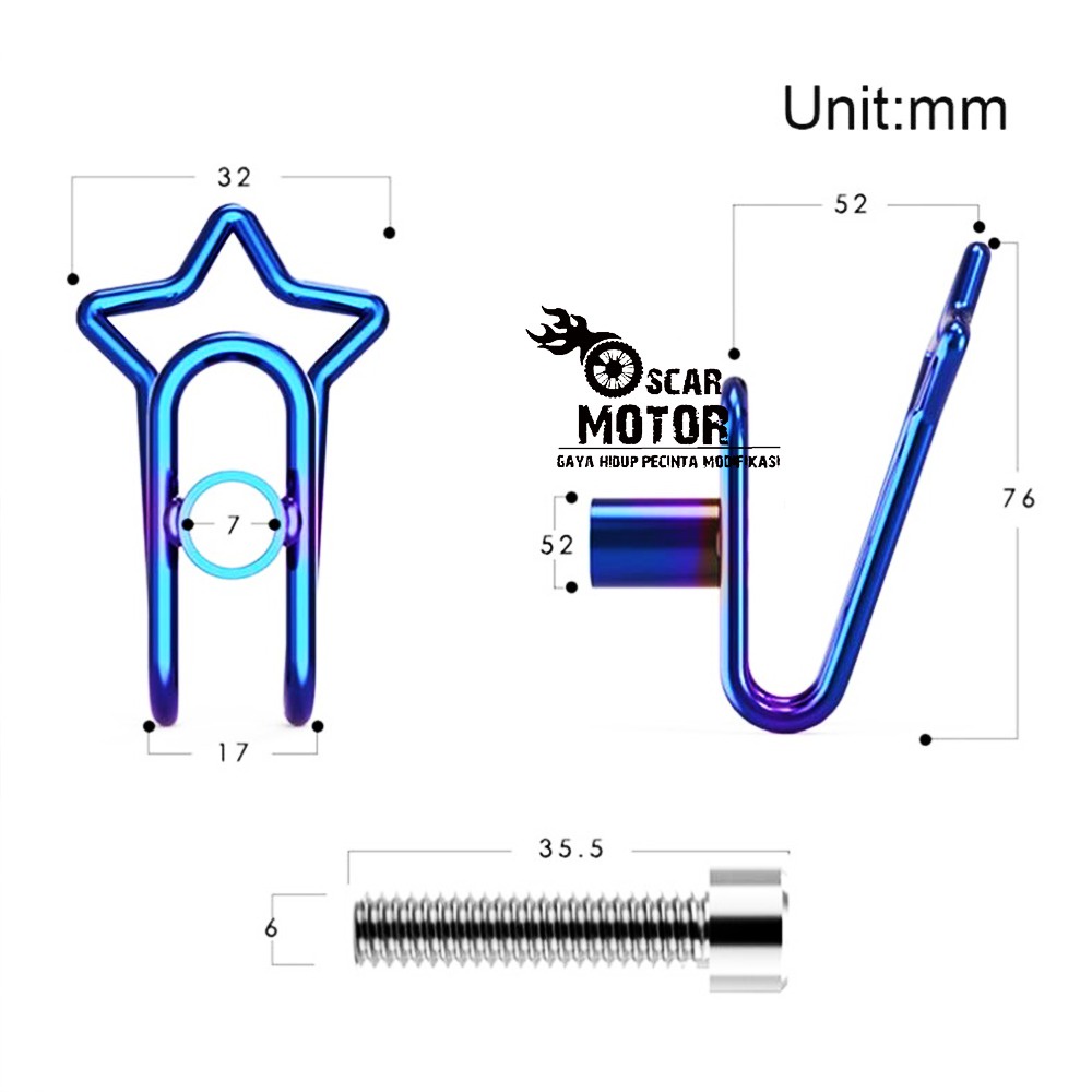 Gantungan Barang Kawat Twotone Model Bintang Universal 6877 Thailand Steel Hook