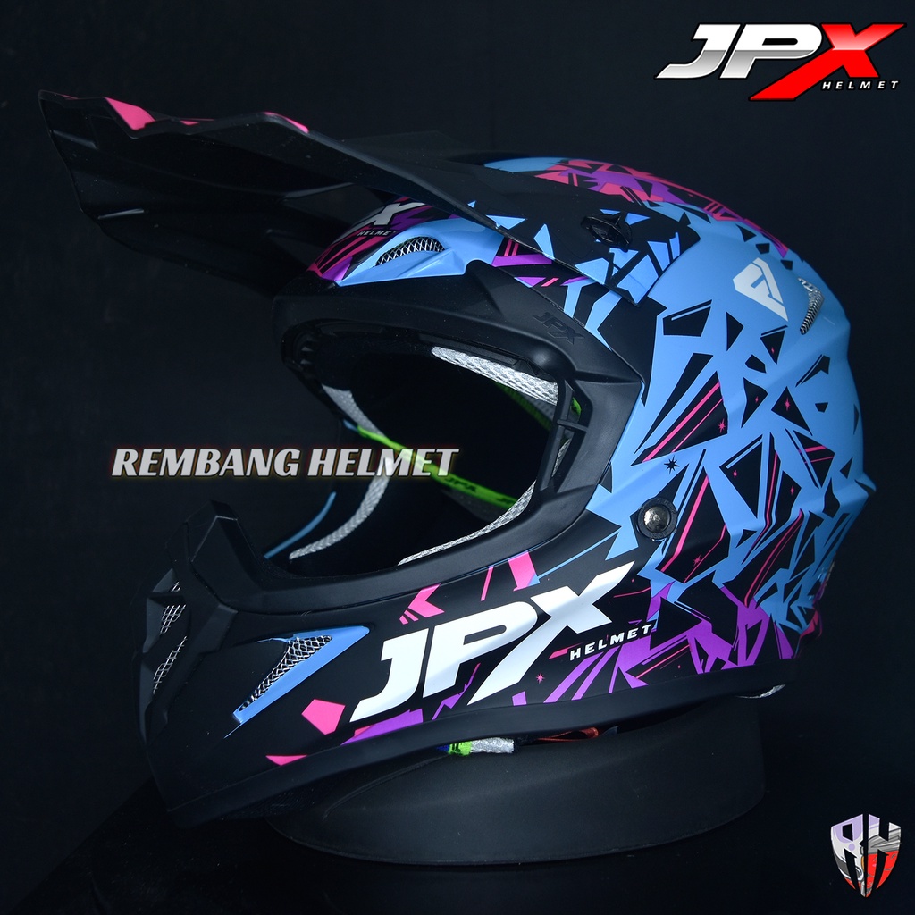 HELM JPX CROSS_FOX1 X33 - BLUE DOFF PAKET GANTENG GOOGLE SNAIL HELM JPX KLX ORIGINAL HELMET MOTO TRAIL SUPERMOTO HELM FULL FACE MOTO CROSS TERBAIK-4