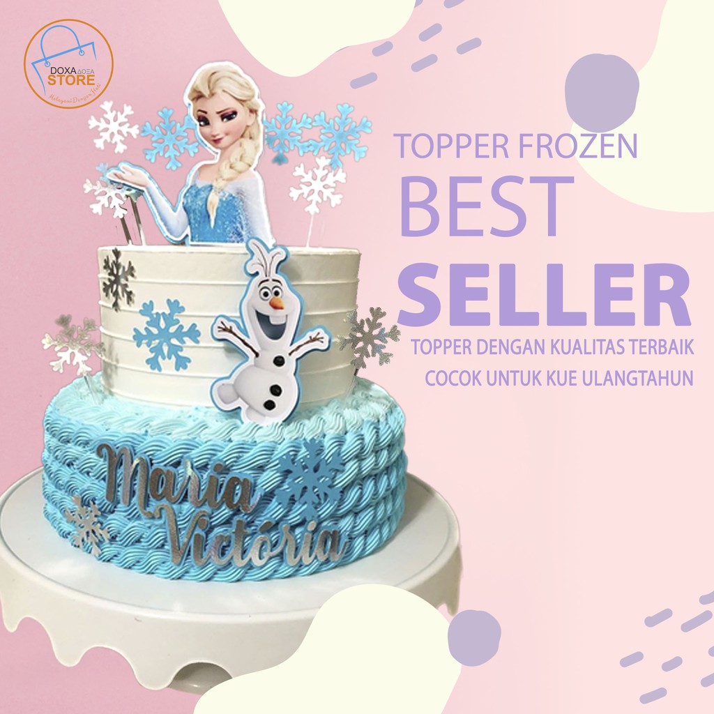 Cake Topper Custom Happy Birthday FROZEN 02