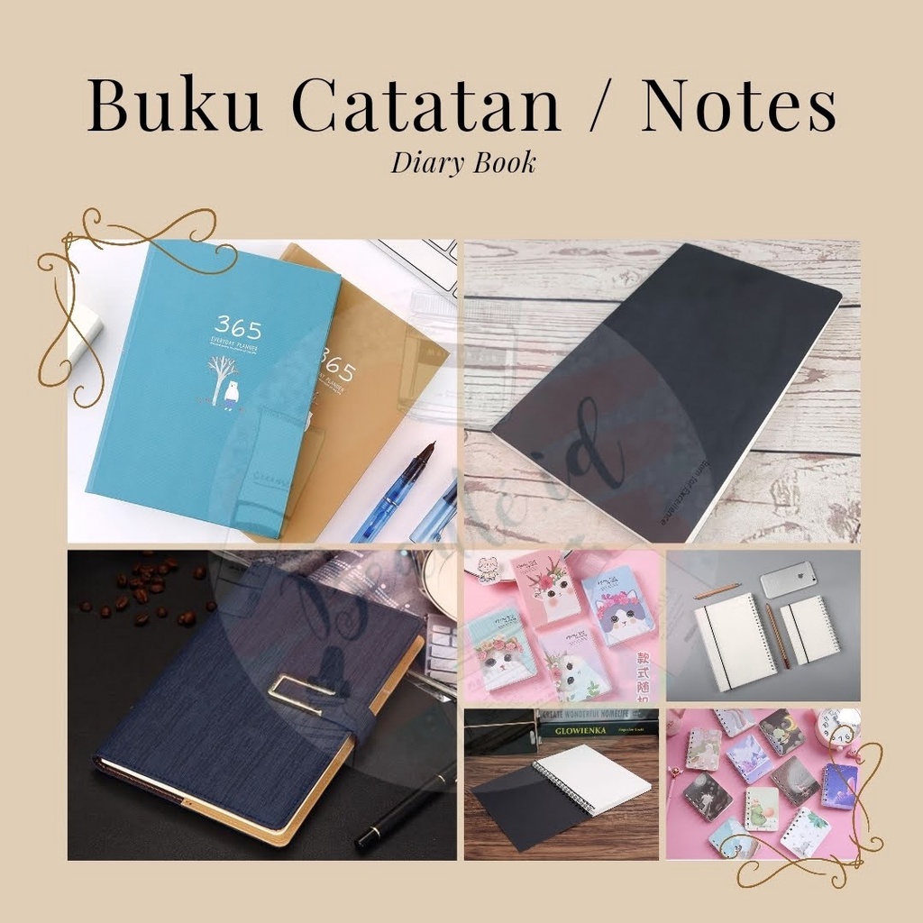 Buku Diary Jurnal Harian Bisnis Kerja Sekolah Kuliah Catatan Notes Notebook Drawing Memo Pad NotePad Mini Lucu Sketchbook Binder Hard Cover Kulit