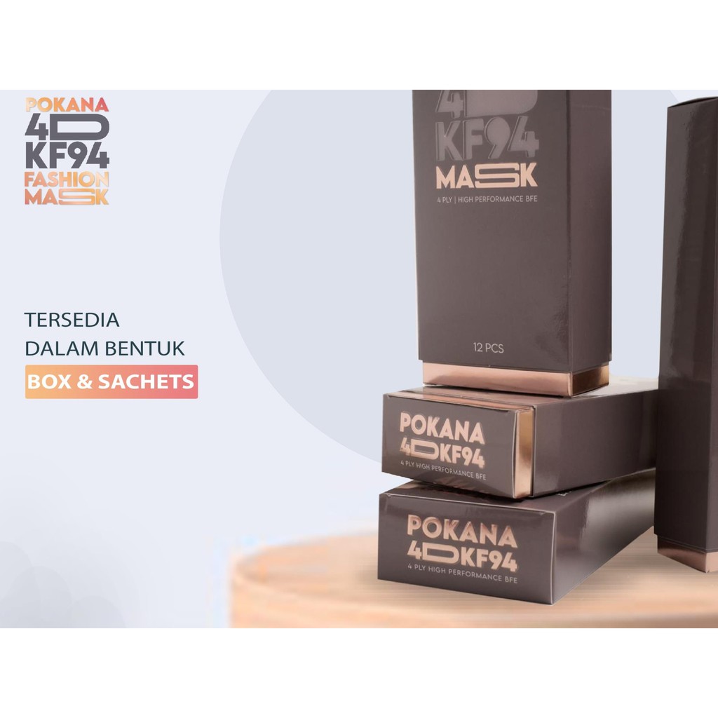 Masker Pokana 4D KF94 Fashion Mask Color Series Isi 2 Pcs dan 12 Pcs