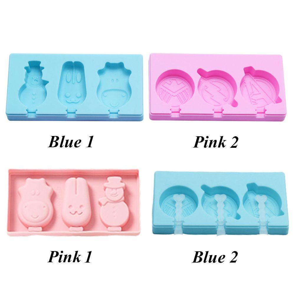 SOLIGHTER Silicone Ice Cream Mould with Cover Cartoon Ice Pop Maker Dessert Mold