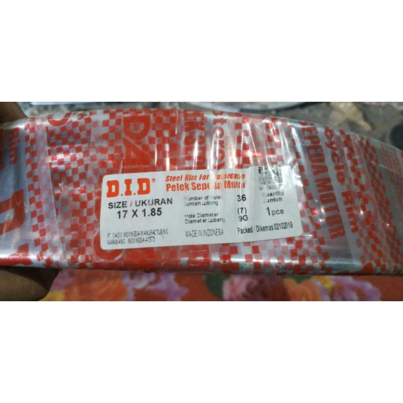 velg jari jari pelek sepeda motor steel rim for motorcycle original did ukuran diameter ring 17 x 1,
