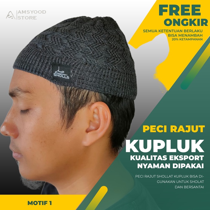 Peci Rajut Kupul Premium Dewasa dan Remaja - Topi Kupluk Sholat