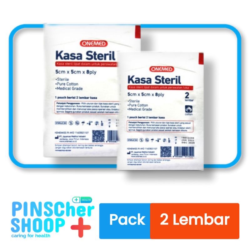 Kasa Steril 58225 OM 5 x 5 cm 8 ply Isi 2 Lembar / Pack