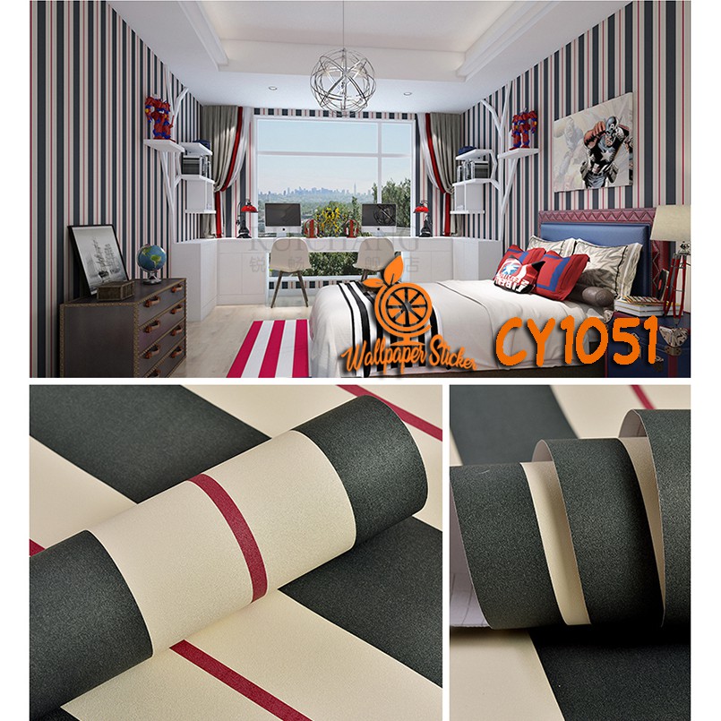 Wallpaper Dinding Walpaper Stiker wallpaper 3D Wallpaper motif salur HIGH QUALITY  ukuran 45cm X 9meter