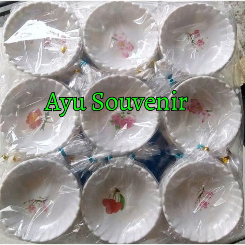 (100pcs) Souvenir Pernikahan MANGKOK BULAT SAMBAL MELAMIN Kemas PLASTIK