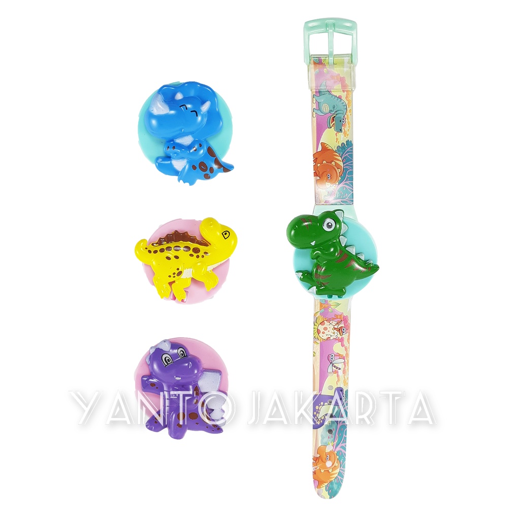 JAM TANGAN DINOSAURUS ANAK LAKI LAKI LCD WATCH 1 SET