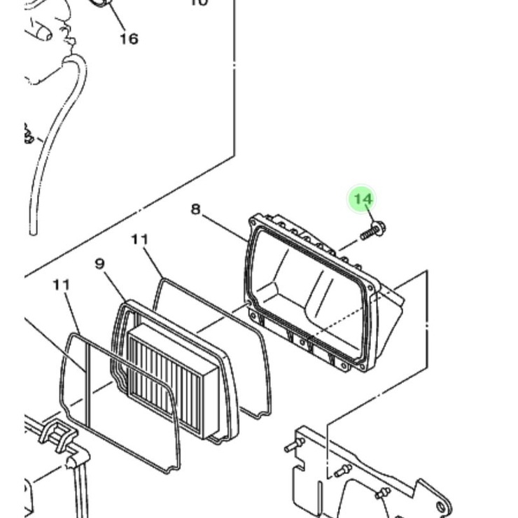 SATUAN BOLT BAUT TUTUP BOX FILTER MIO SPORTY DAN SMILE ORIGINAL ORI YAMAHA
