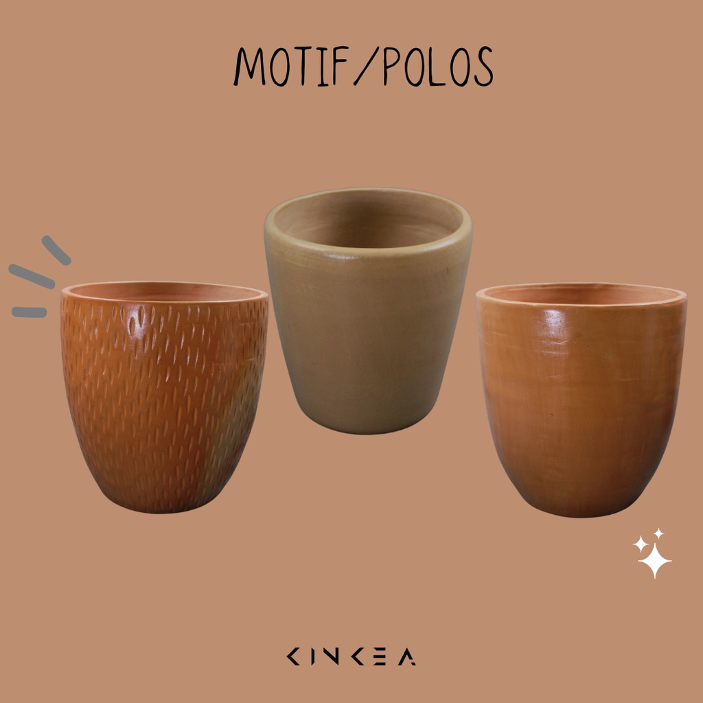 

FREE Ongkir+Bubble Wrap+Dus - KINKEA Pot Terakota - Polos/Motif