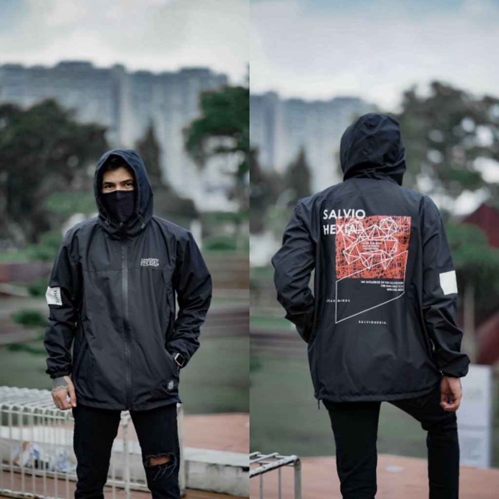 JAKET PRIA - JAKET PARASUT CASUAL SALVIO HEXIA - JAKET PARASUT PRIA - JAKET PRIA PARASUT - JAKET WP-Casual Hitam Ninja