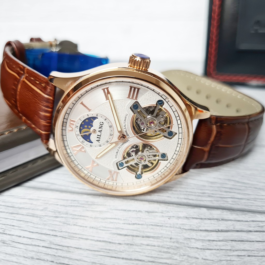 (COD) Jam Tangan Pria Wanita Original Unisex AILANG Doppelganger Automatic Otomatis Tourbillon