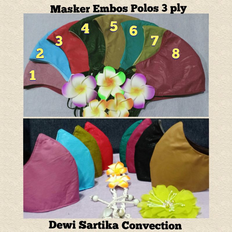 Masker embos 3 ply cantik dan elegant