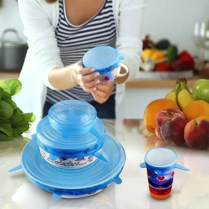 Food Cover 6 in 1 Silikon Penutup Mangkuk Mangkok Buah Makanan