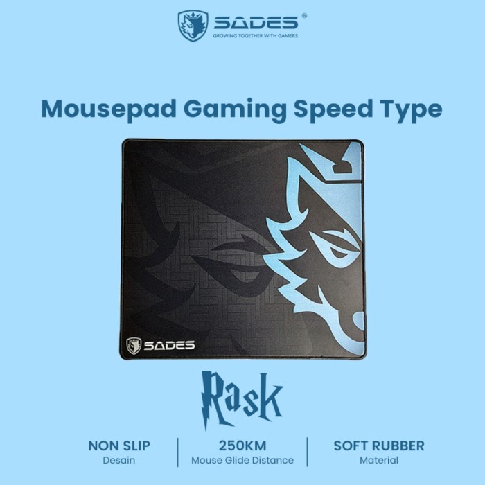 Rask Mousepad Gaming Sades Rask Speed Type