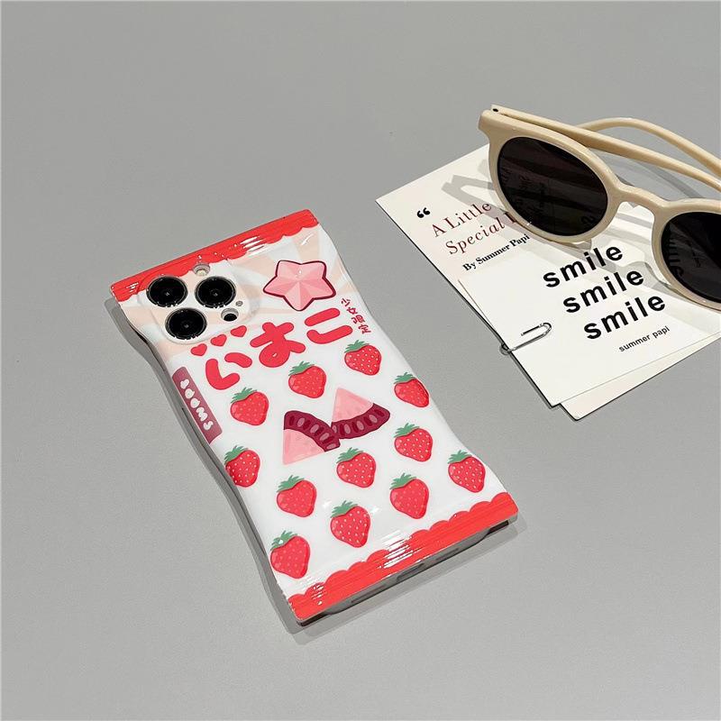 Ins Casing Iphone 13x11 Xs Max Shockproof Motif Strawberry Coklat Lucu Untuk Wanita