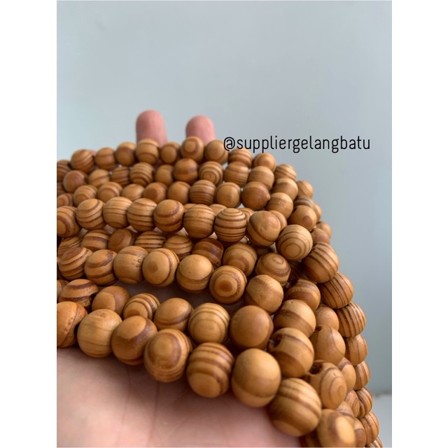 bahan Kokka Koka Kaukah 12mm kayu craft gelang kalung serat cokelat