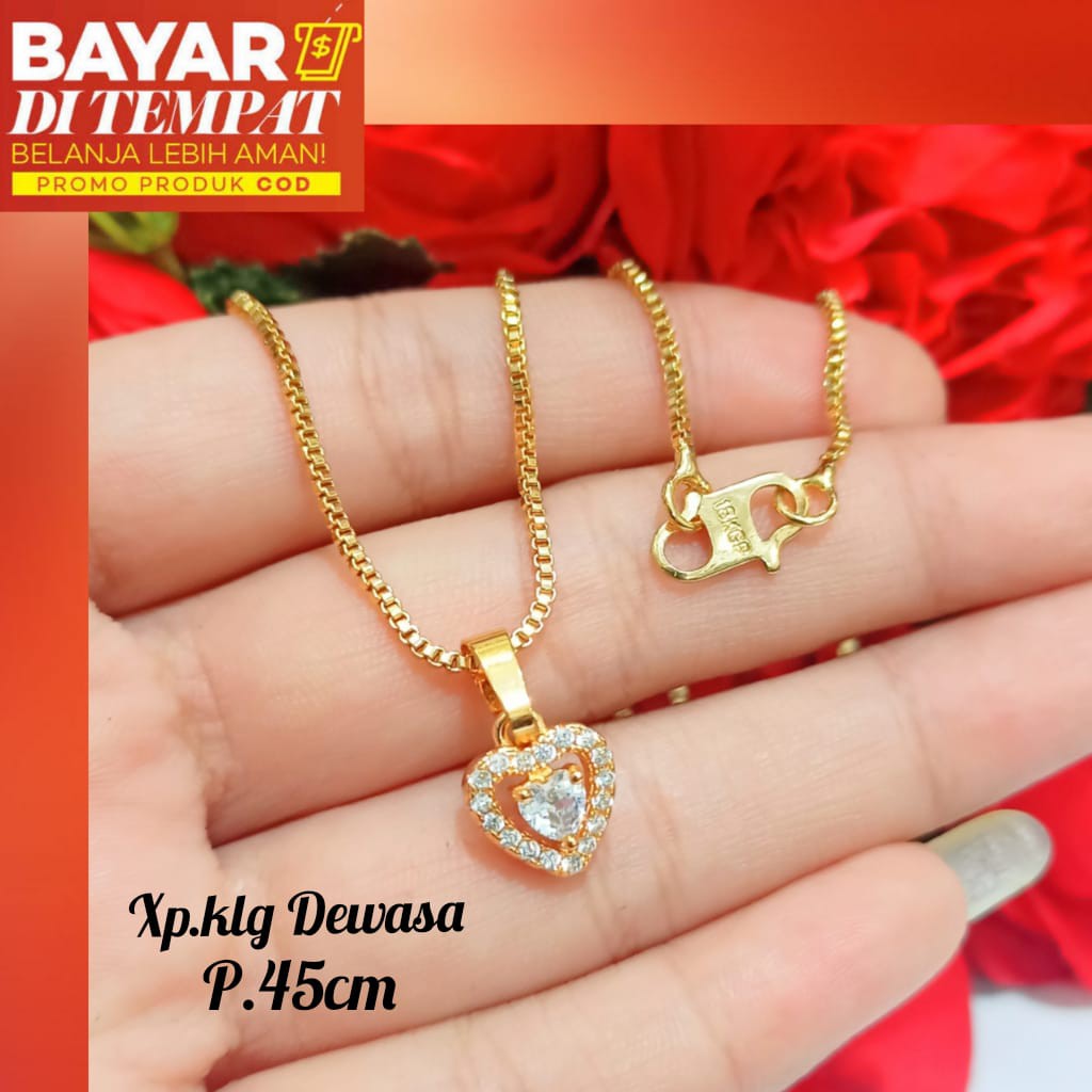 Kalung Dewasa motif tersimple elegan emas Korea,tidak karat