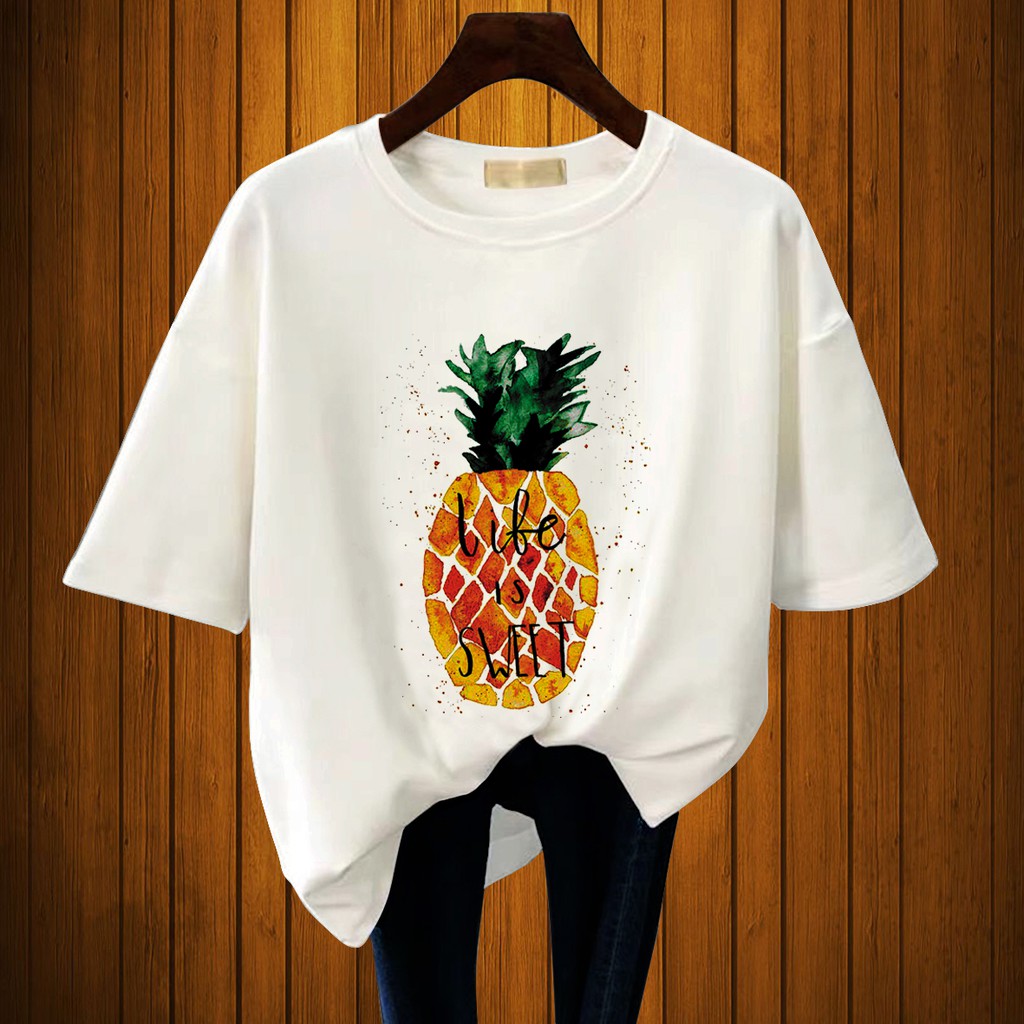 CALVIERO SHOP - BAJU KAOS ATASAN WANITA DEWASA PINEAPPLE CASUAL