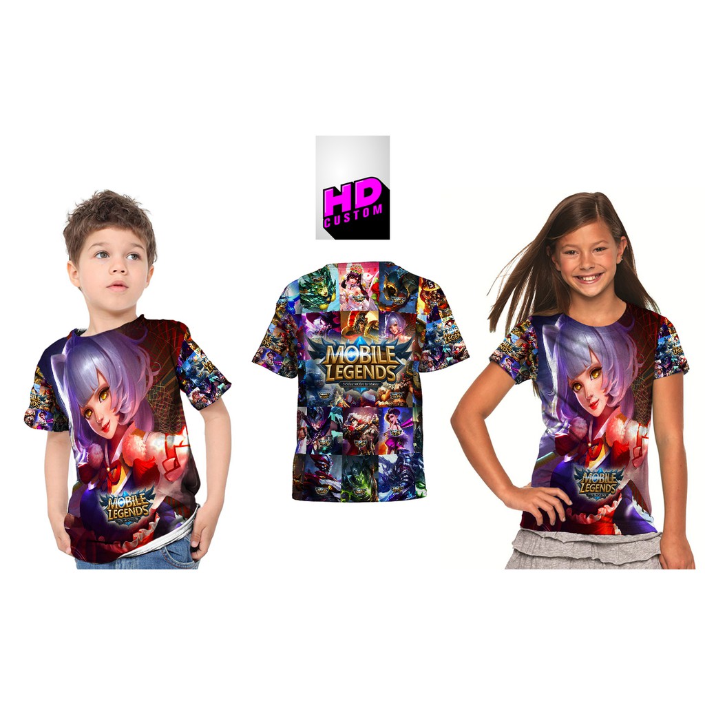 Kaos Baju Anak Fullprint Custom New KAGURA (CHERRY WITCH) MOBILE LEGENDS