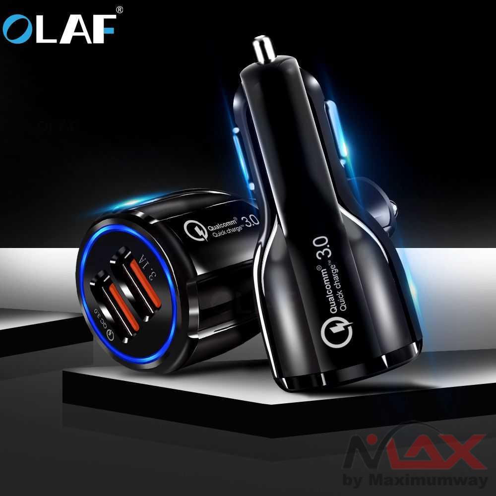 Car Charger Dual USB Port 3.1A QC3.0 charger mobil smartphone HP android cager mobil