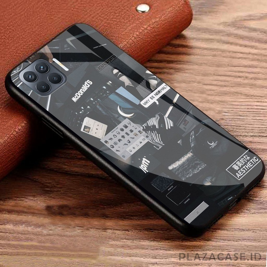 Softcase Glass Black [K66] for RENO 4F V20 V20 SE REDMI 9C A53 C17 RENO 4 REALME 7i Y30 Y50 A31 A73