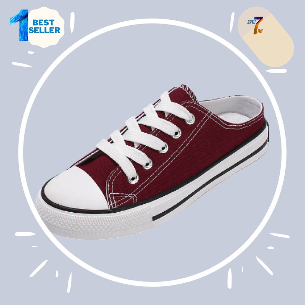 Satu7an SPT-01 SEPATU SNEAKERS KASUAL PRIA WANITA IMPORT SEPATU SEKOLAH KEKINIAN GROSIR JAKARTA COD-MAROON