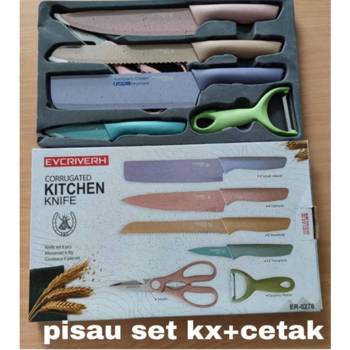 Set Pisau Dapur Evcriverh Corrugated Kitchen Knife