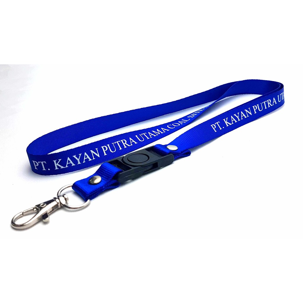 cetak lanyard sablon bahan polister 1,5cm / tali id card nylon nilon