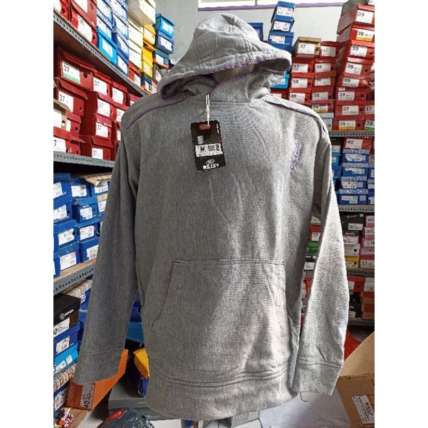 Rilley jaket pria hoodie jemper jumper remaja laki-laki abu-abu cowok lengan panjang outer