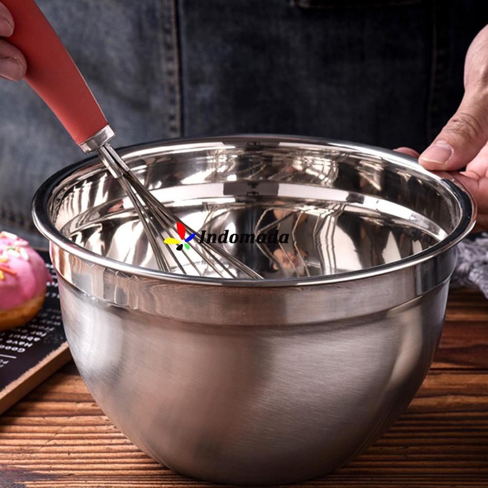 [KODE V94] Indomada Baskom Mangkok Mixing Bowl Stainless Steel Besar 30 cm Kecil 22 cm