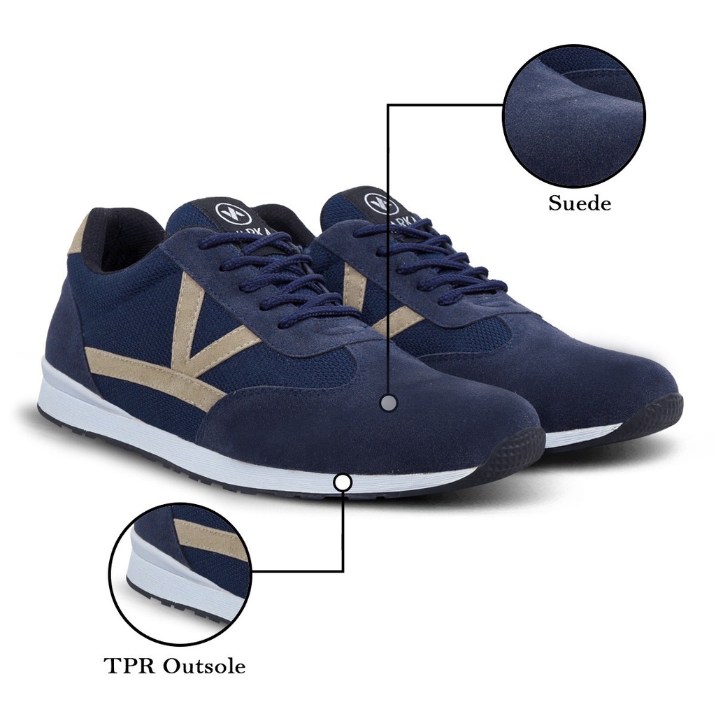 Sepatu Sneakers Pria Terbaru V 4133 Brand Varka Sepatu Kets Olahraga Lari Jogging Kuliah Trendi Berkualitas Warna Navy