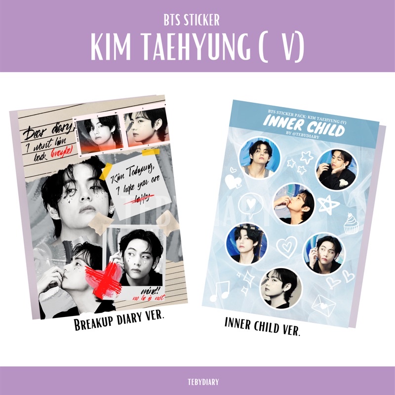 BTS STICKER: KIM TAEHYUNG (V) INNER CHILD & BREAKUP DIARY STIKER DECO CUTE PC PHOTOCARD