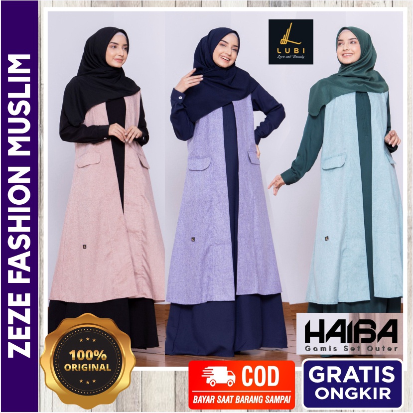 GAMIS LUBI HAIBA SETT OUTER / GAMIS HAIBA / GAMIS LUBI TERBARU / GAMIS OUTER / READY STOK