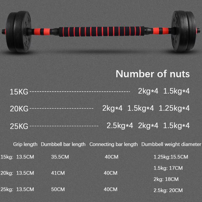 Onetwofit Dumbbell Set 25Kg Barbel Set Dumbel Dumbell Barbel