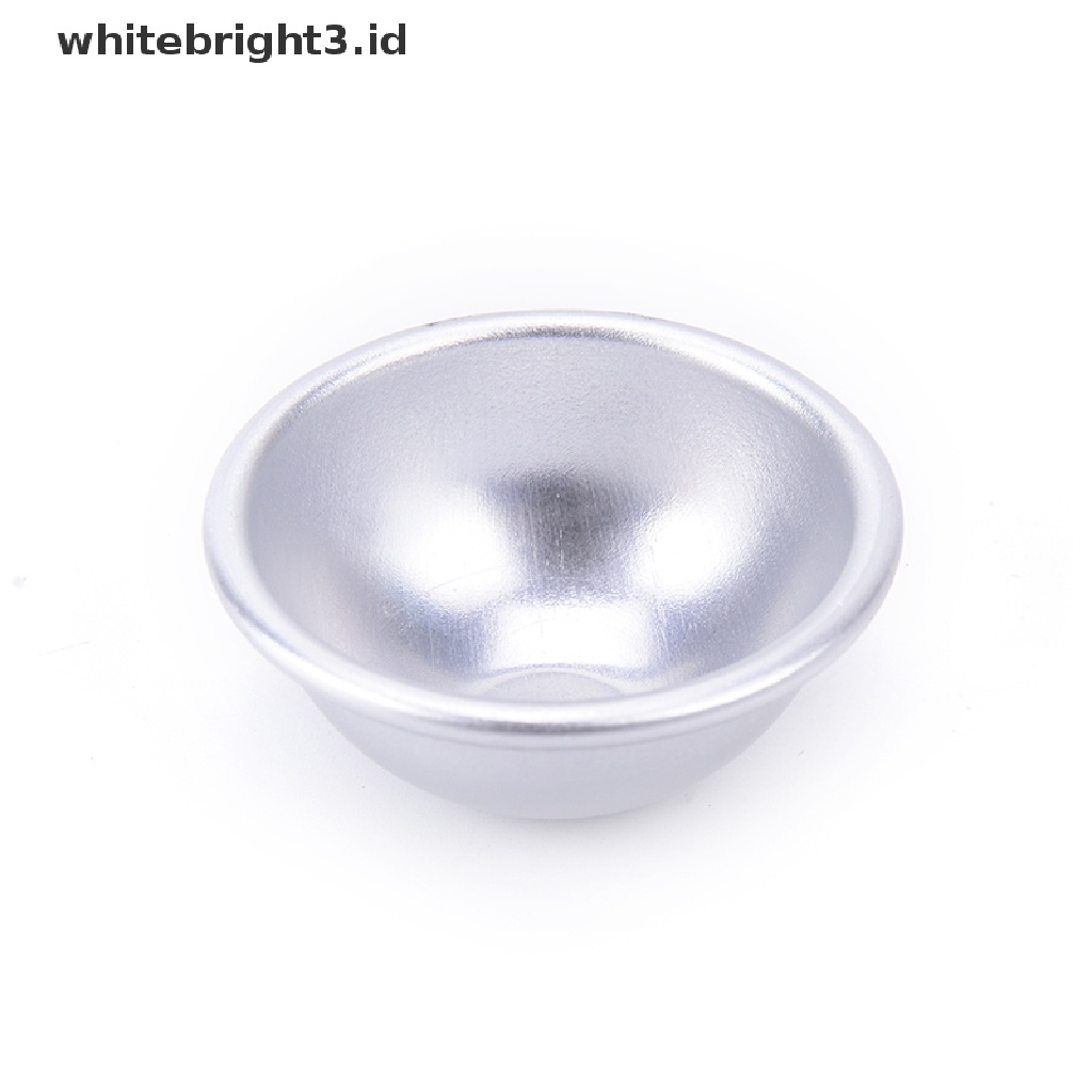 (whitebright3.id) 1 Set / 2pcs Cetakan Bola Bom Mandi Bahan aluminum Ukuran 4.5x2cm