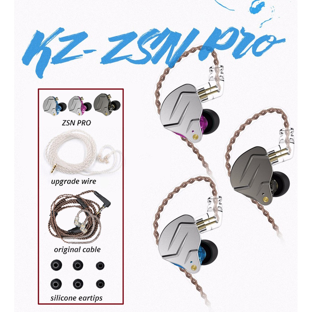 Buy 1 Get 1 Cable Free Kz Zsn Pro Earphone Double Magnetic