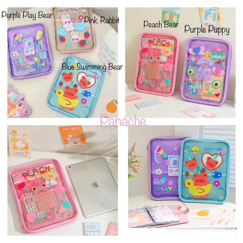 PANACHE Bentoy Hiso Playful Transparant Ipad Bag Galaxy Tab Pouch Tas Ipad Macbook